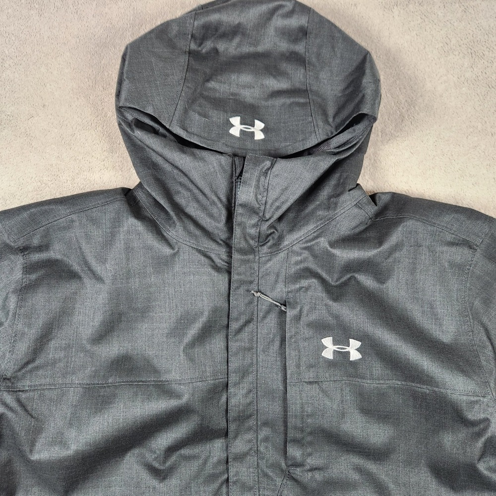 Under Armour ColdGear Hooded Loose Fit Full Zip Jacket Mens XL Black - Picture 6 of 10